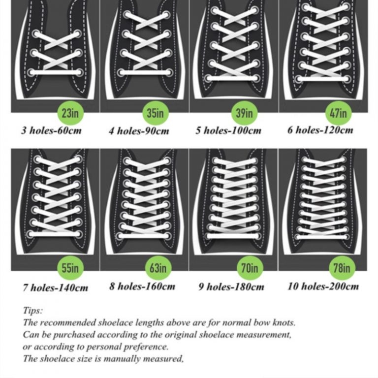 Shoelace Length Chart Rare Shoelaces