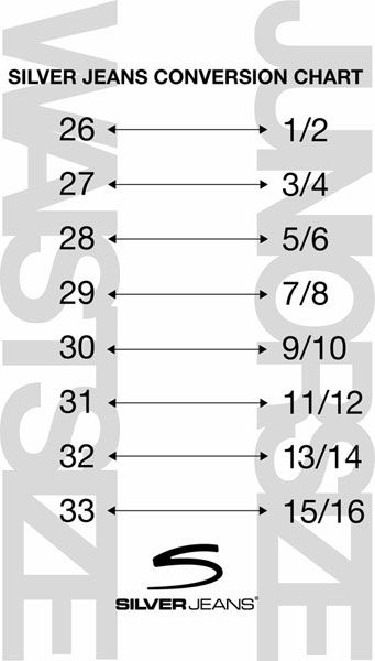 Silver Jeans Size Chart Jeans Size Chart Silver Jeans Jeans Size