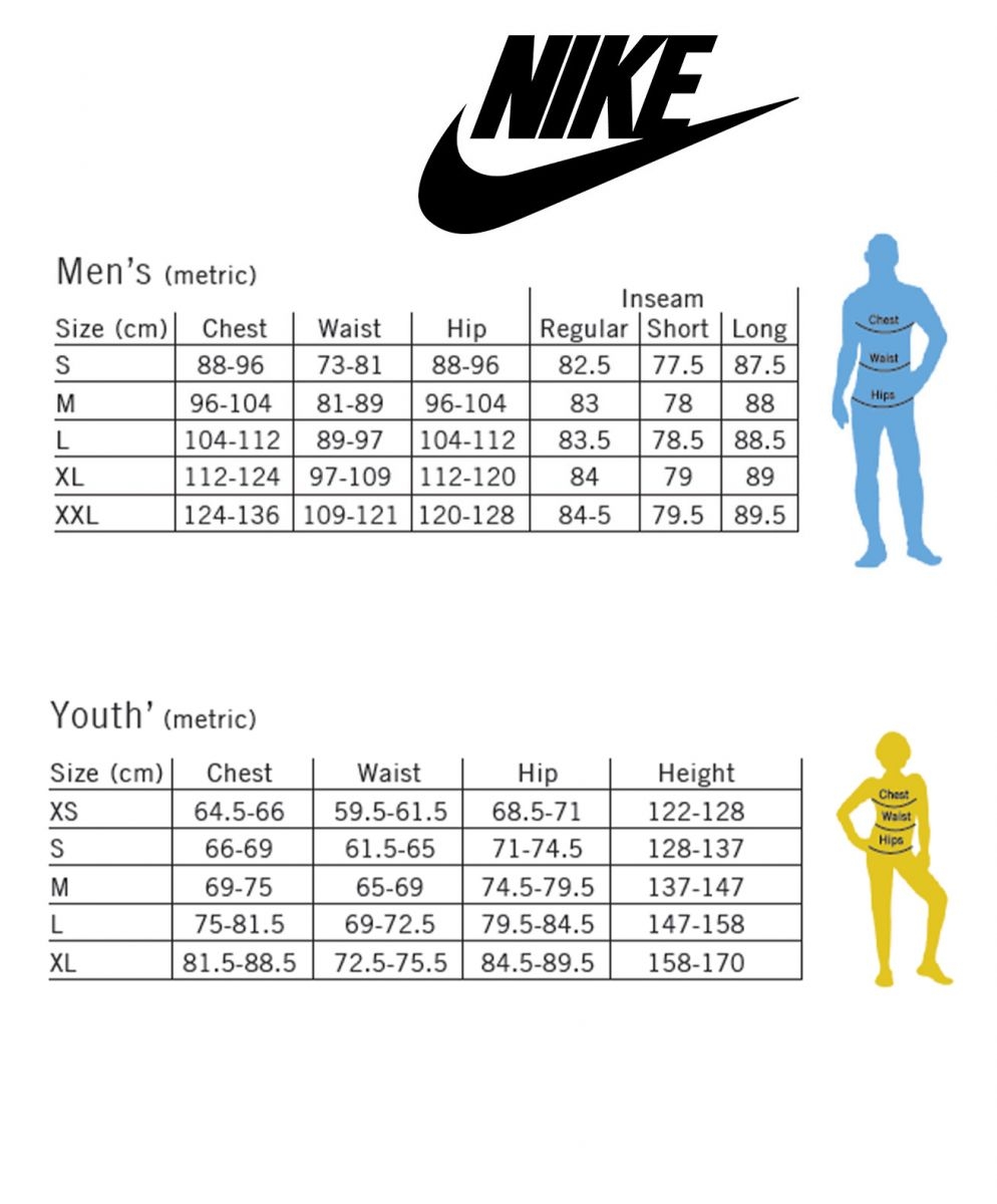 nike size chart men nike size chart men