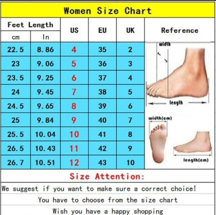 Size Chart Women Shoes Sizing Guide Your Guide To Perfect F