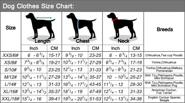 Size Charts Petsoo