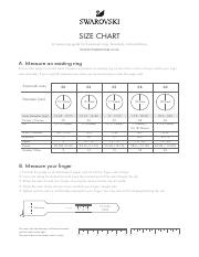 SIZEGUIDE A4 pdf SIZE CHART A Measuring Guide For Swarovski Rings 