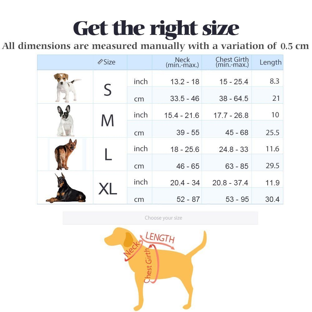 Sizing Chart For Dog Harness Control Dog Harness