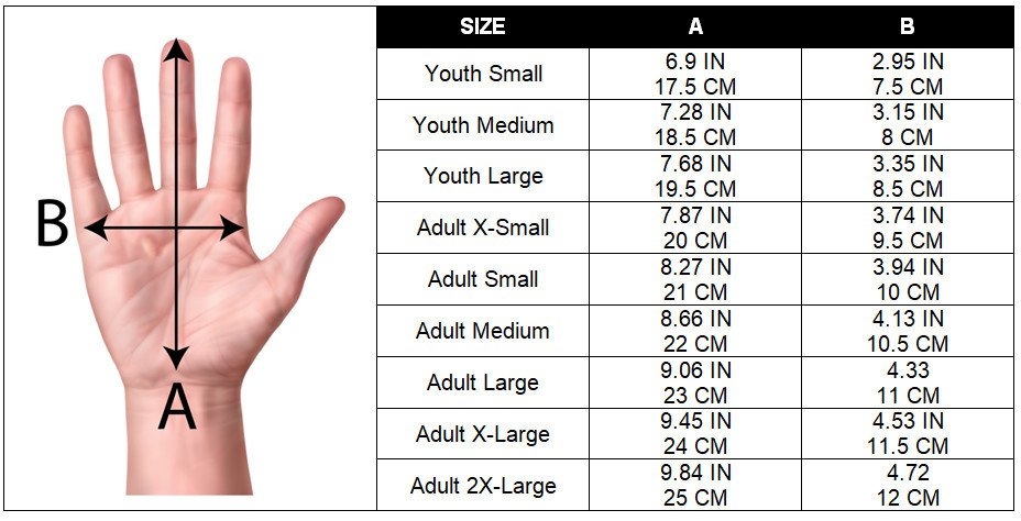 football glove size chart football glove size chart
