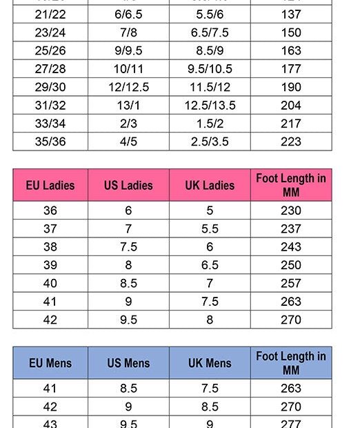 Ski Boot Conversion Chart Scarpa Ski Boot Size Chart Top