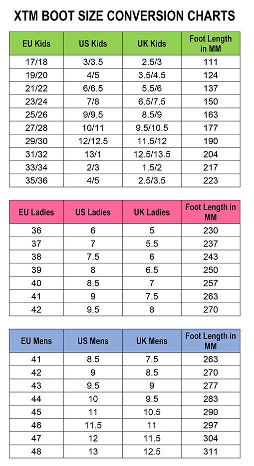 Ski Boot Conversion Chart Scarpa Ski Boot Size Chart Top