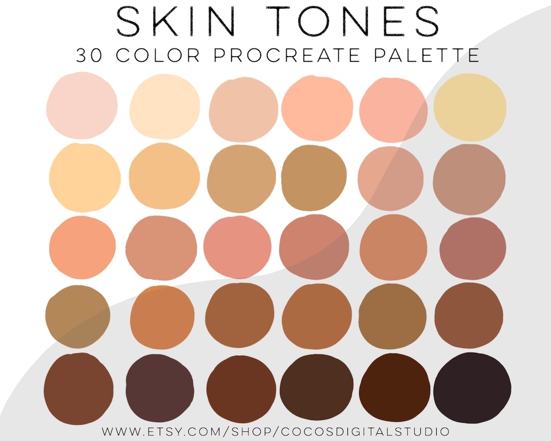 Skin Tones Color Palette Swatches Procreate Skin Tone Chart 