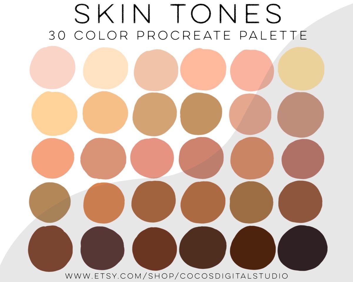 Skin Tones Color Palette Swatches Procreate Skin Tone Chart 
