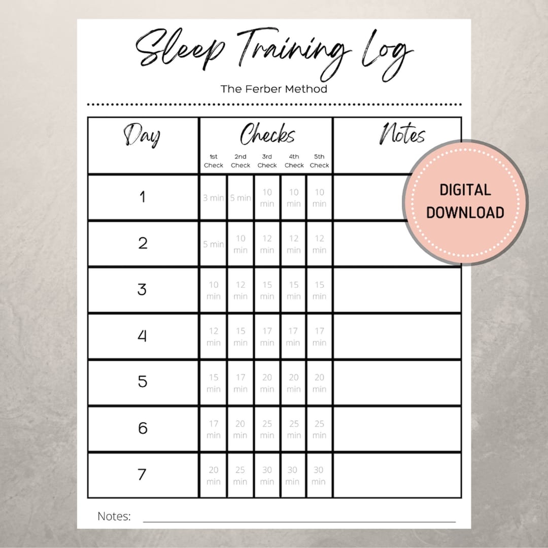 ferber method sleep training chart