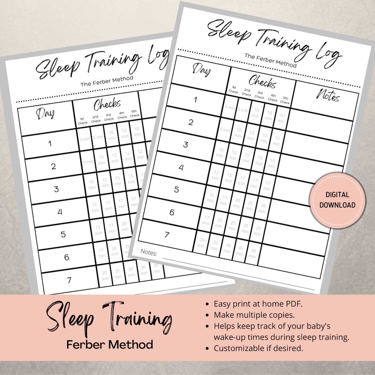 Sleep Training Ferber Method Log Baby Sleep Training Infant 