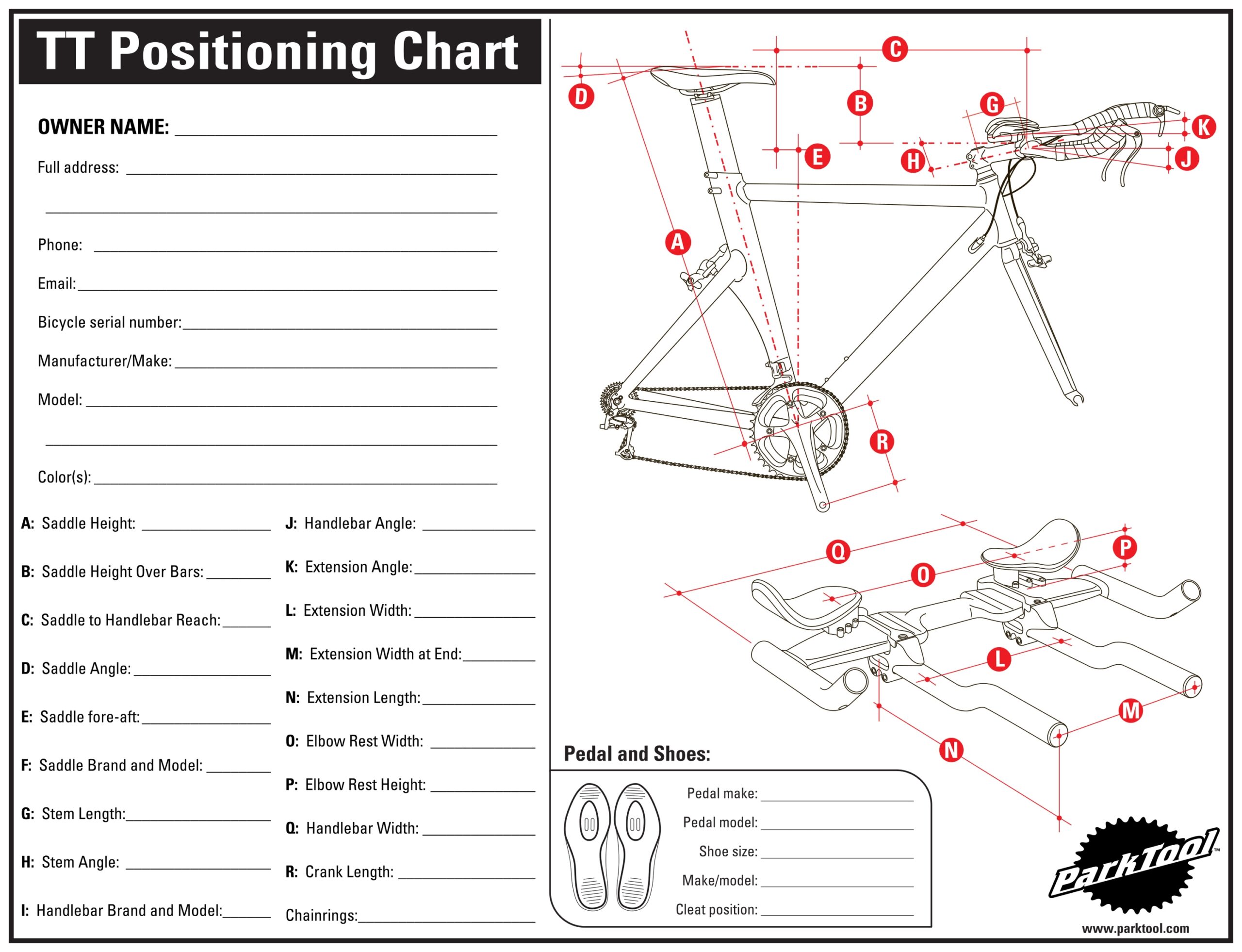 Specialized Road Bike Fitting Chart