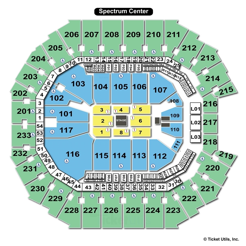 Spectrum Center Seating Chart With Rows And Seat Numbers Center 