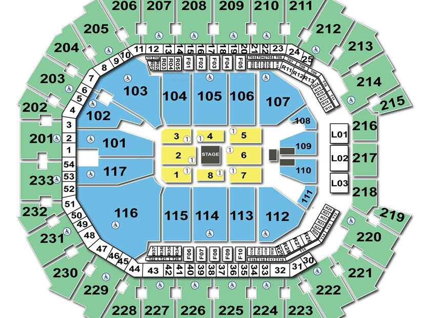 Spectrum Center Seating Chart With Rows And Seat Numbers Center