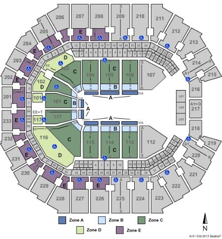Spectrum Center Seating Chart With Rows And Seat Numbers