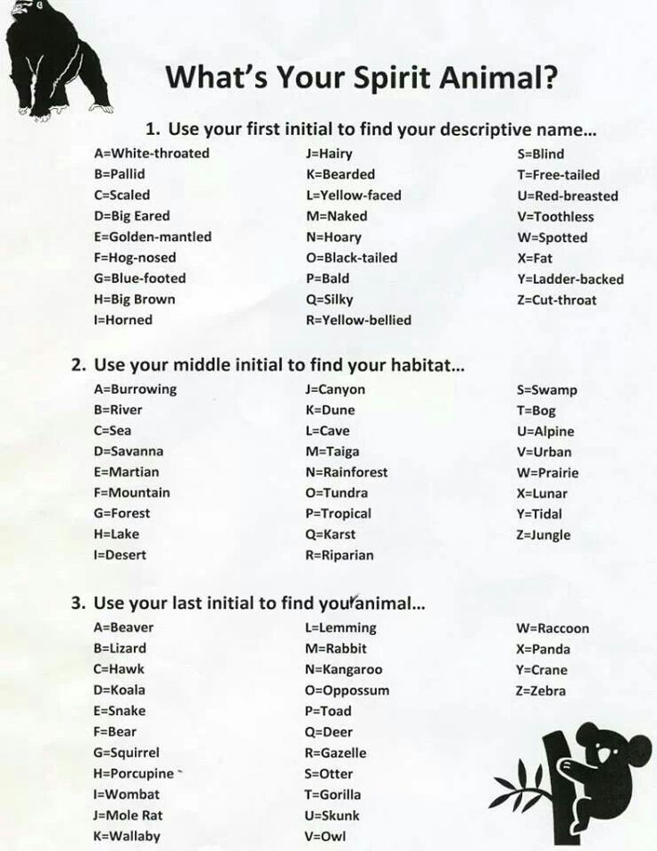 Spirit Animal Birthday Chart Quick Chart Maker