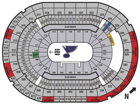 St Louis Blues Seating Map