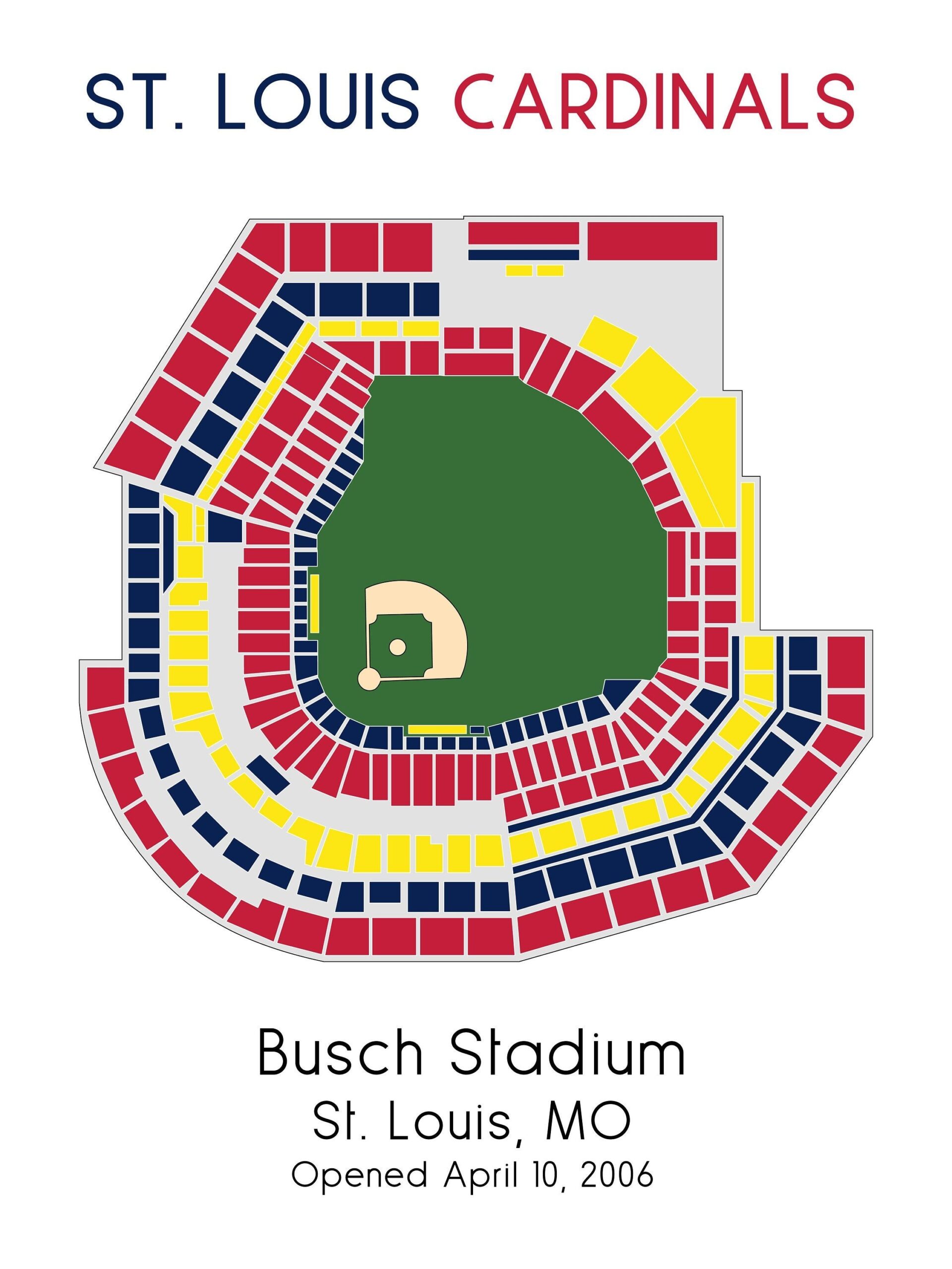 St Louis Cardinals Busch Stadium MLB Stadium Map Ballpark Map 