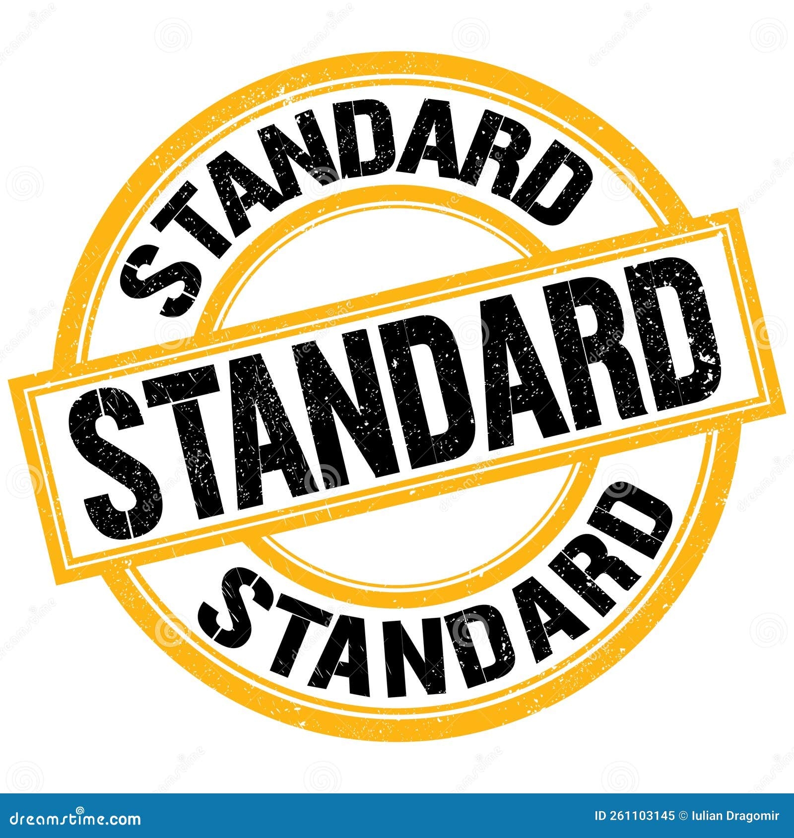 STANDARD Text On Yellow black Round Stamp Sign Stock Illustration 