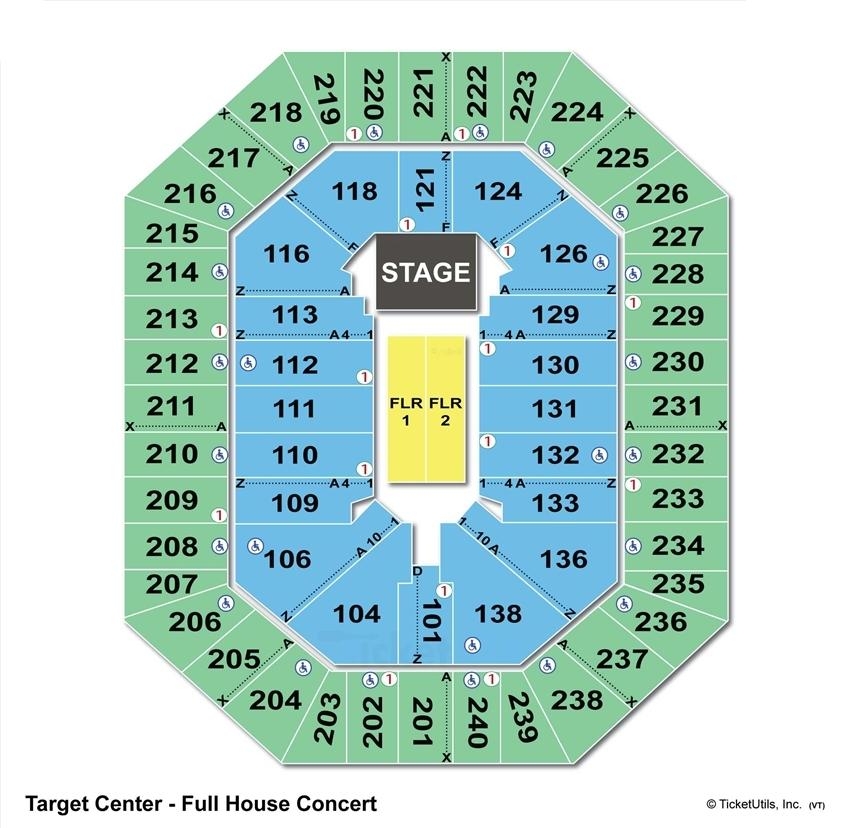 Target Center Concert Seat Map Luce Silvie