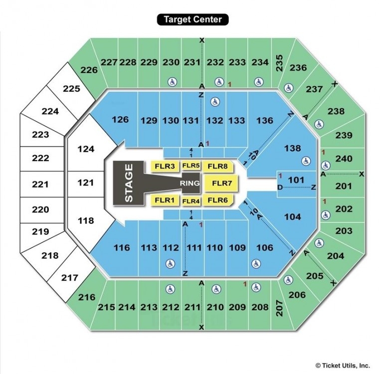 Target Center Minneapolis MN Seating Chart View