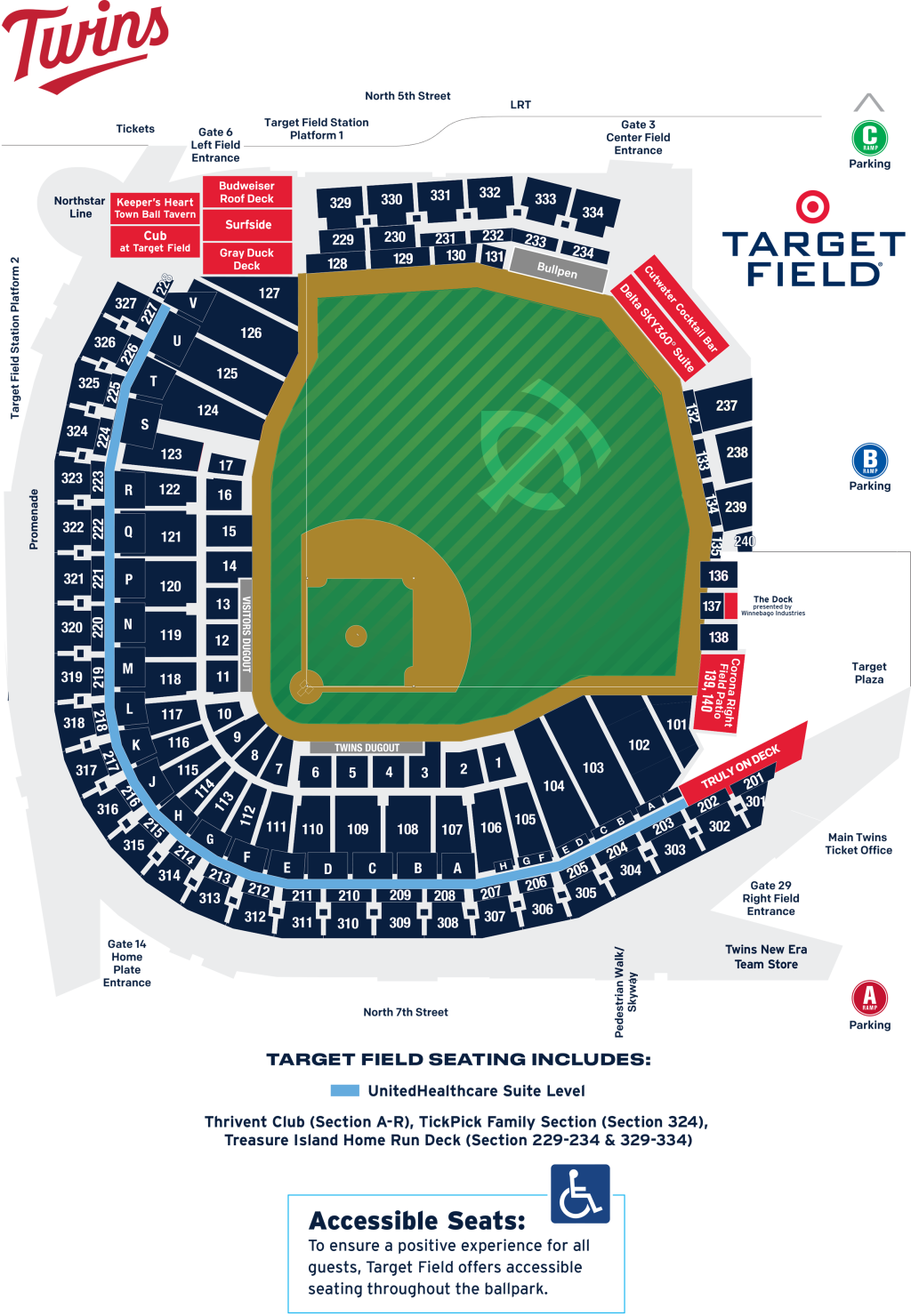 Target Field Seating Map Minnesota Twins