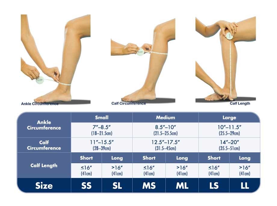 Ted Compression Stockings Size Chart Embolism Anti Thigh Hig