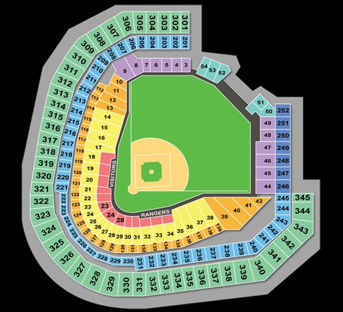 Texas Rangers Baseball Seating Chart Green Day Globe Life Field