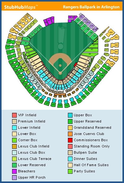 Texas Rangers Seating Chart Layout