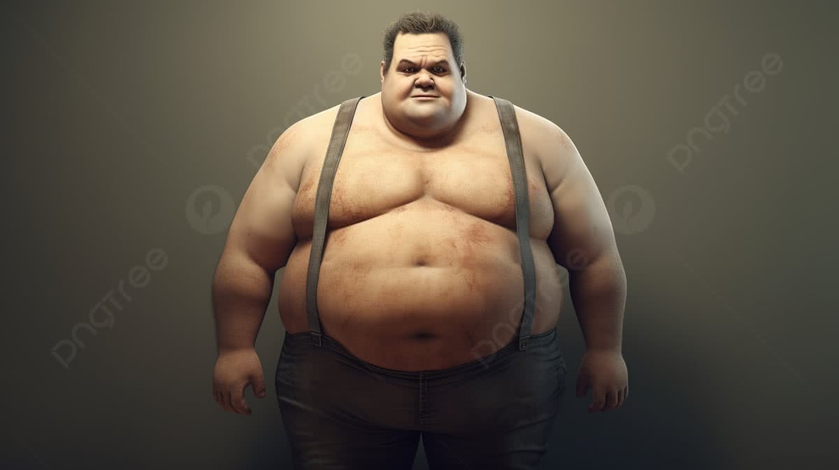 The Fat Man S Pose Has The Big Belly Background Picture Fat Man Fat 