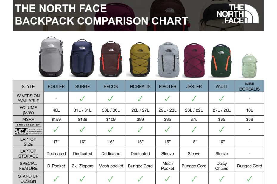 The North Face Backpack Size Chart Sale Online Bellvalefarms