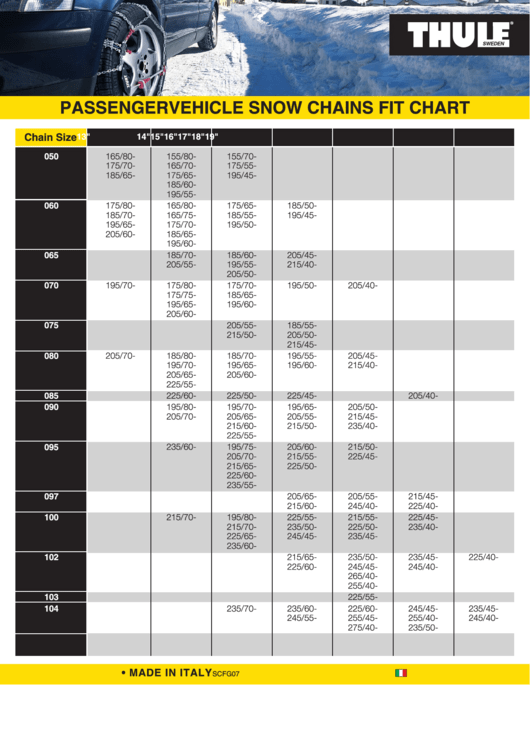 Tire Chain Sizes Chart Minimalist Chart Design