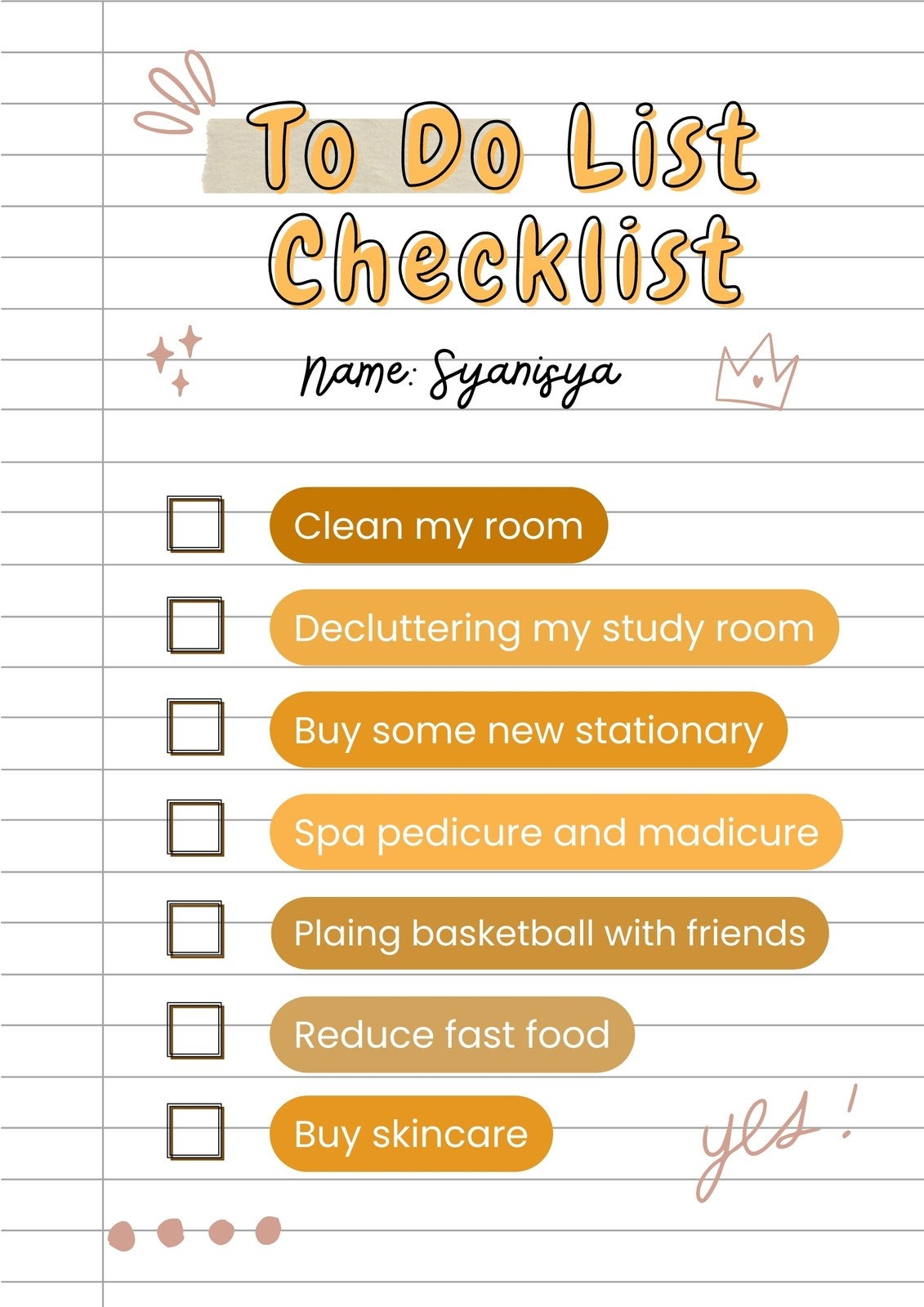 To Do List Printable Checklist
