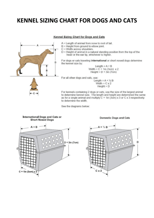 Top Dog Kennel Size Charts Free To Download In PDF Format