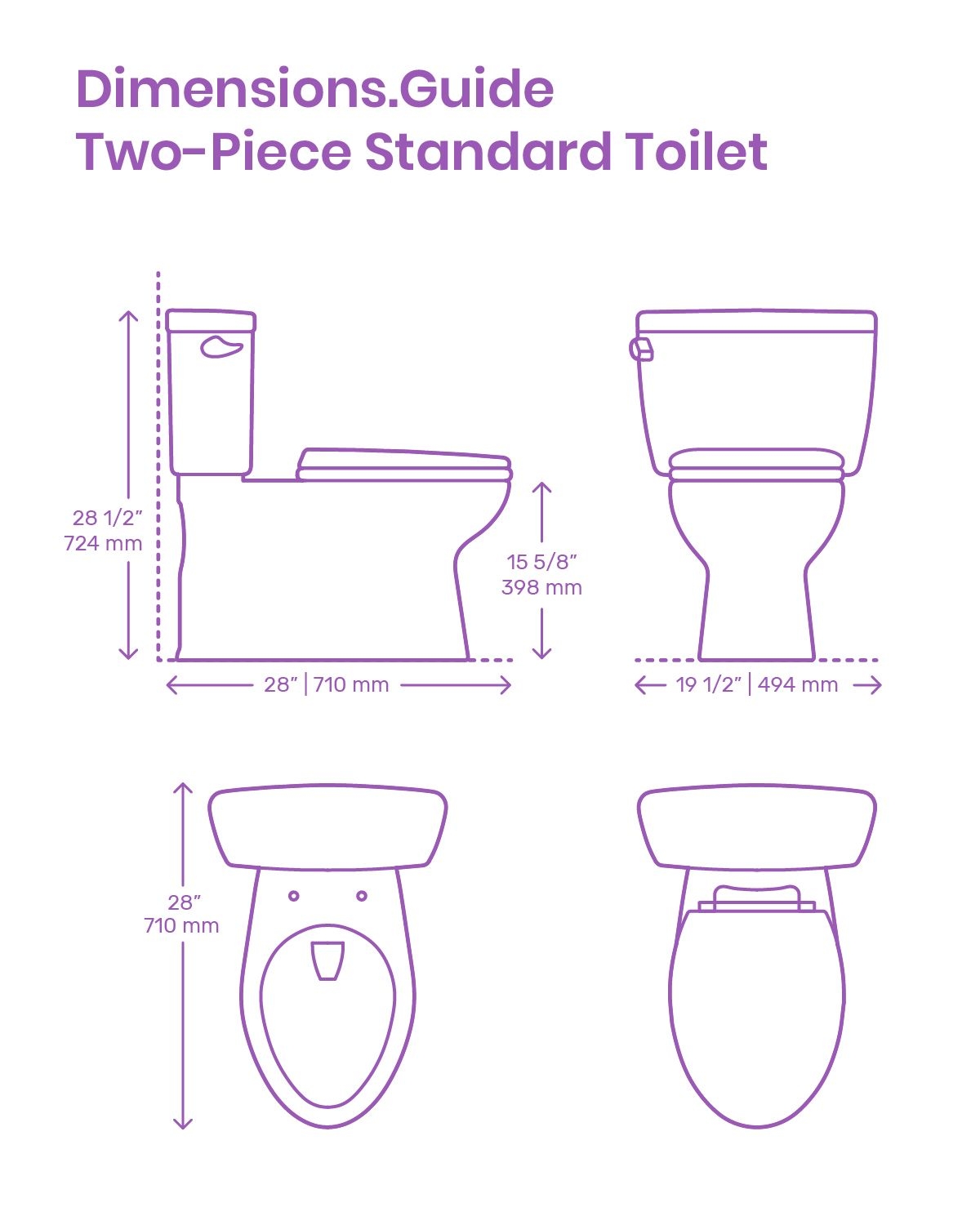 Two Piece Standard Toilet Toilet Dimensions Bathroom Dimensions 