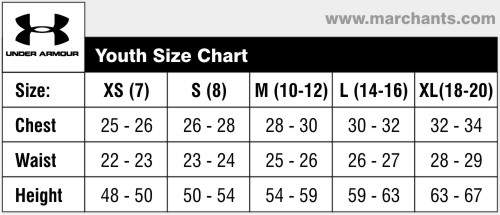 under armour size chart youth