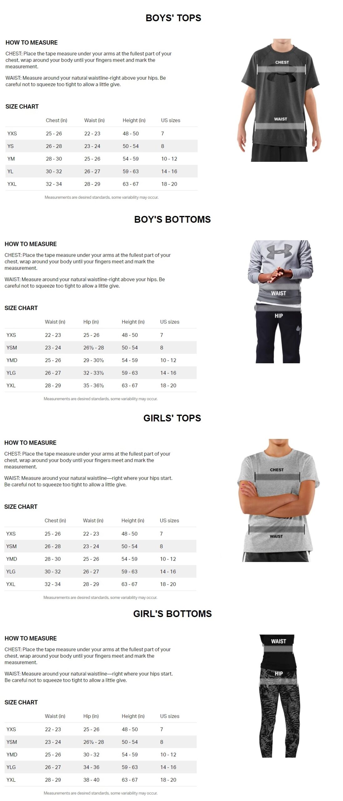Under Armor Youth Size Guide At Linda Daniel Blog
