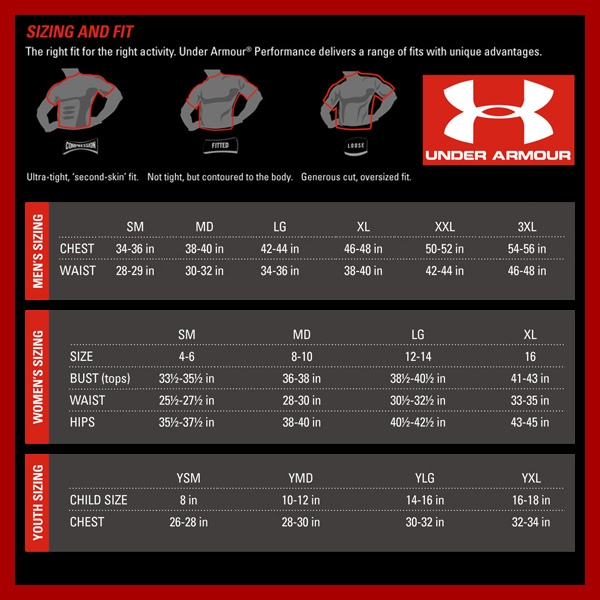 under armour compression size chart under armour compression size chart