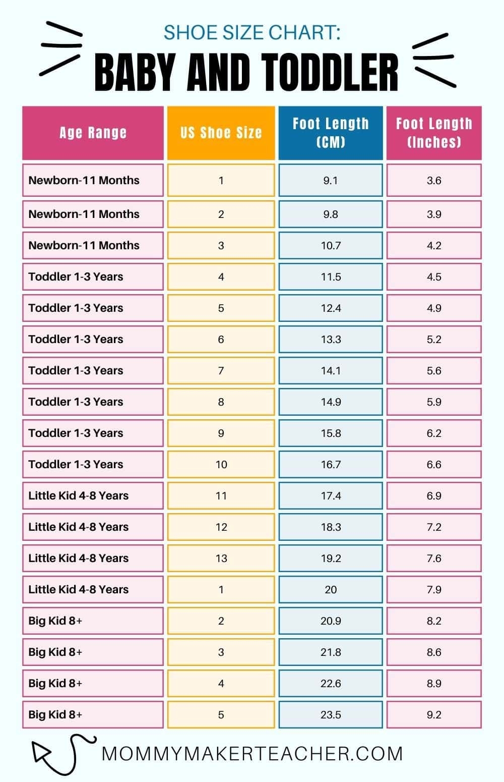 childrens shoe size chart us childrens shoe size chart us