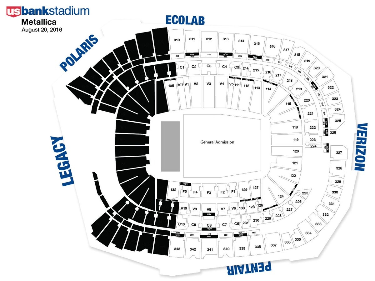 Us Bank Stadium Seating Chart A Visual Reference Of Charts Chart Master