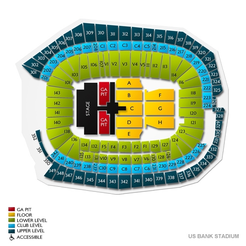 US Bank Stadium Tickets US Bank Stadium Seating Chart Vivid Seats