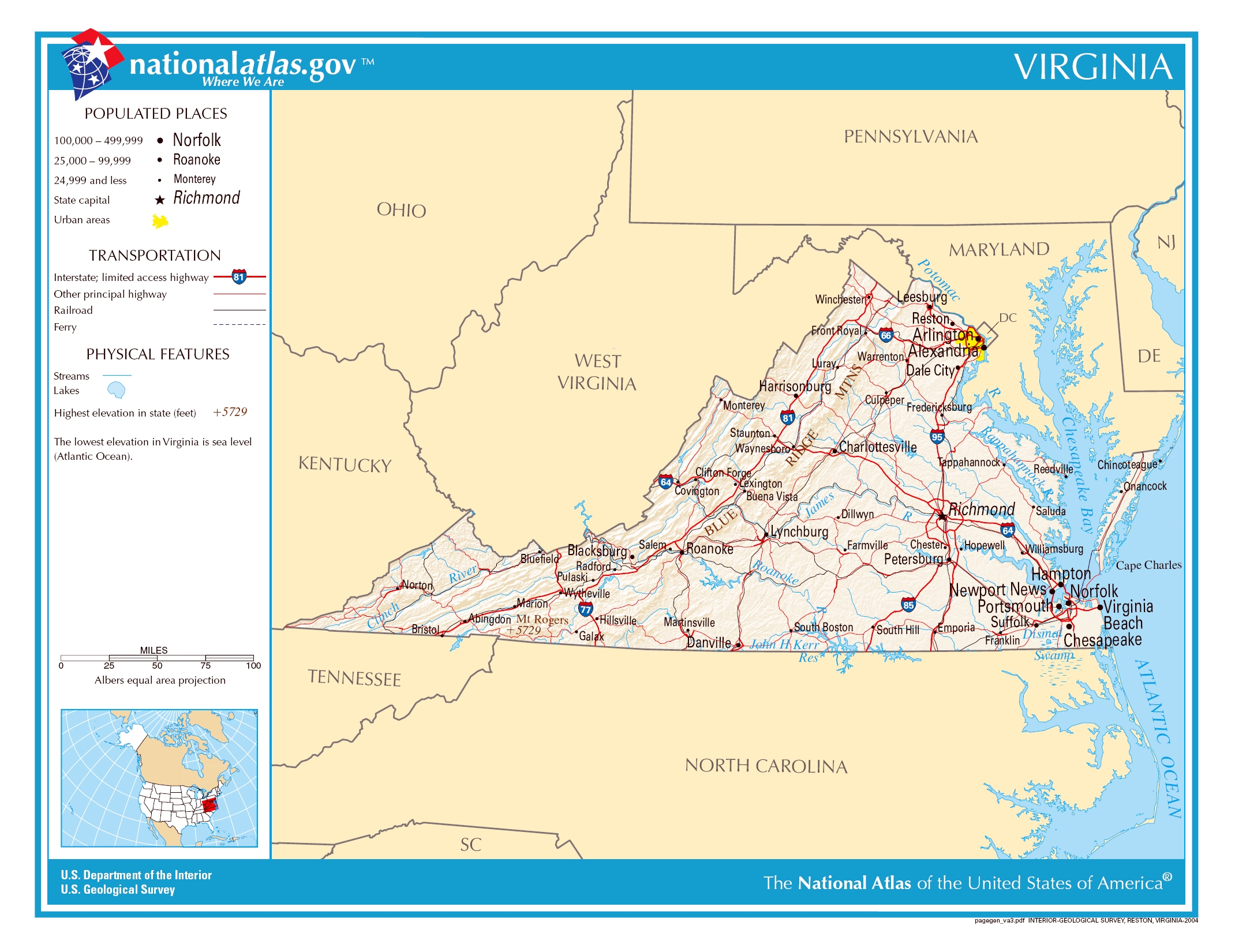Virginia State Map