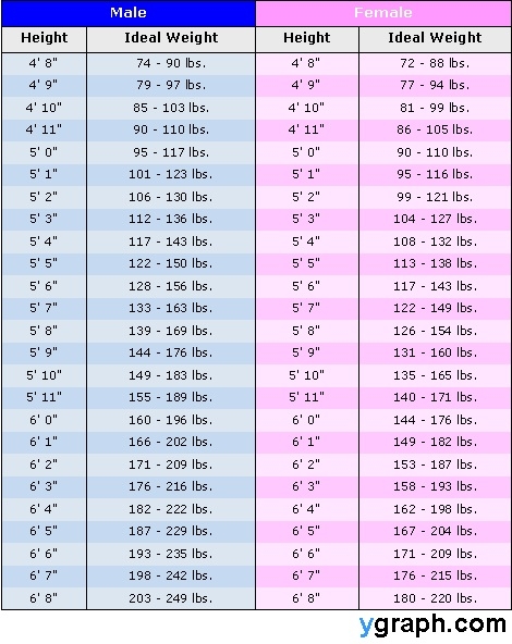 Weight Height Chart Weight Height Diagram Ygraph