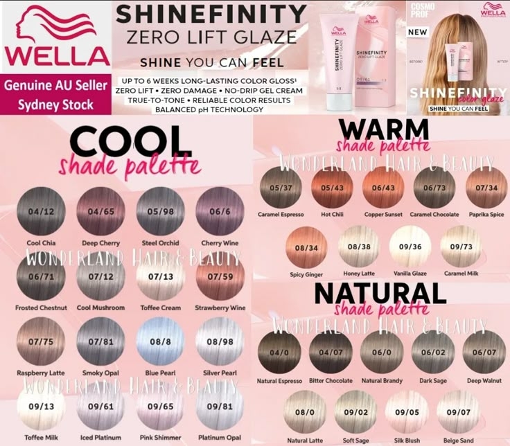 Wella Shinefinity Colour Chart Wella Hair Color Hair Color Formulas 