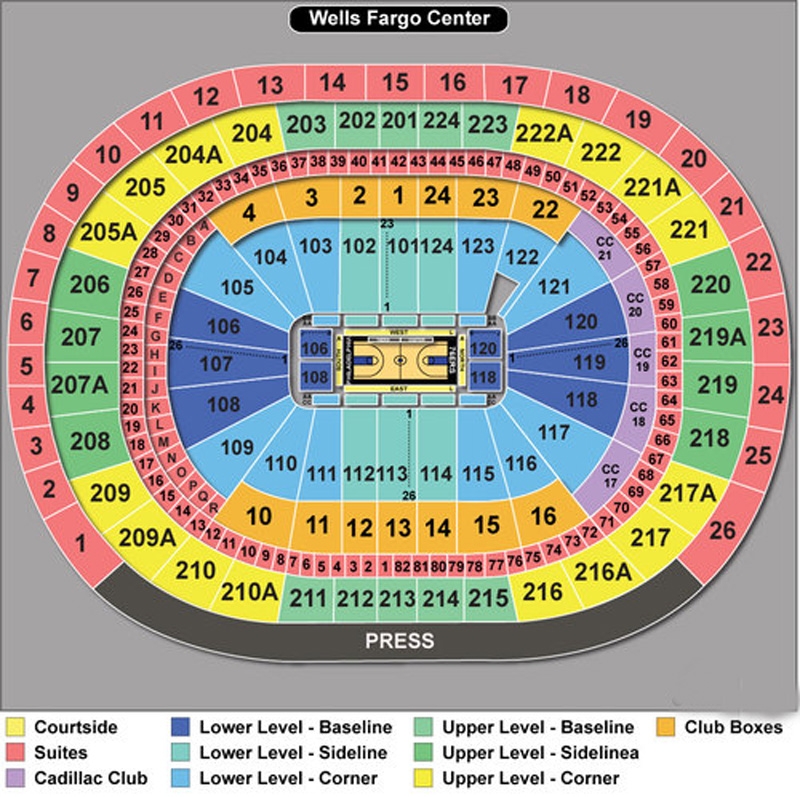 Wells Fargo Center Concert Seating Chart With Seat Numbers And Numbers 