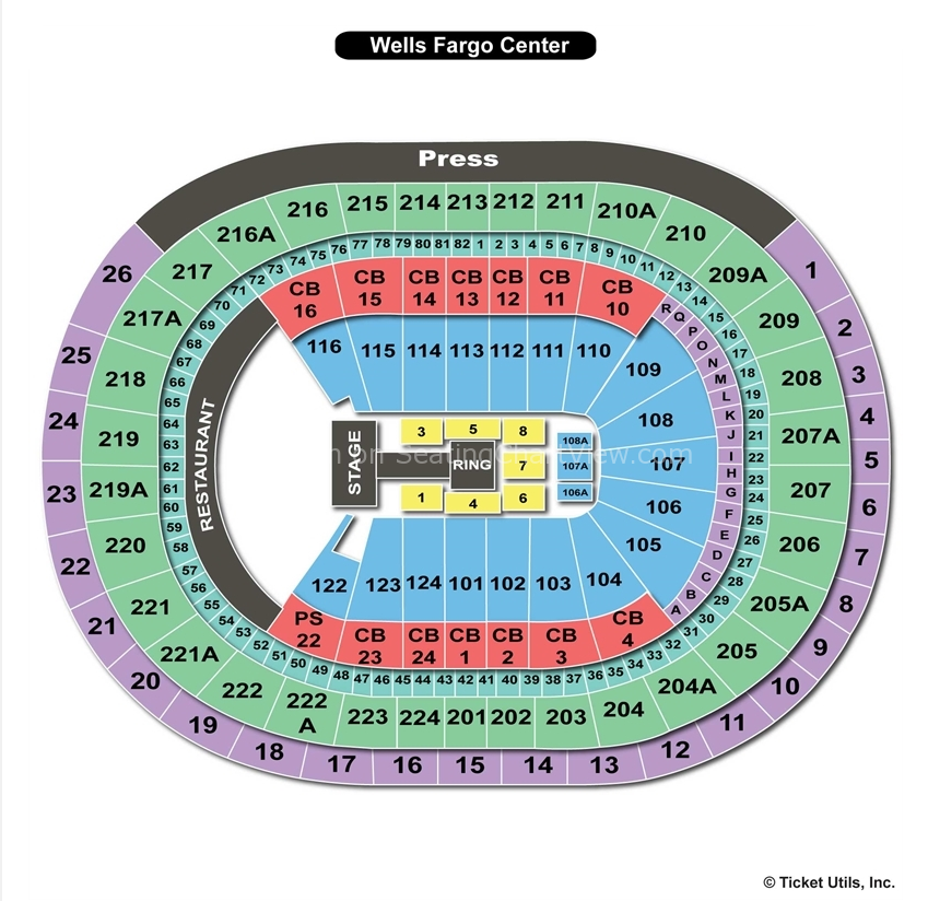 Wells Fargo Center Philadelphia PA Seating Chart View