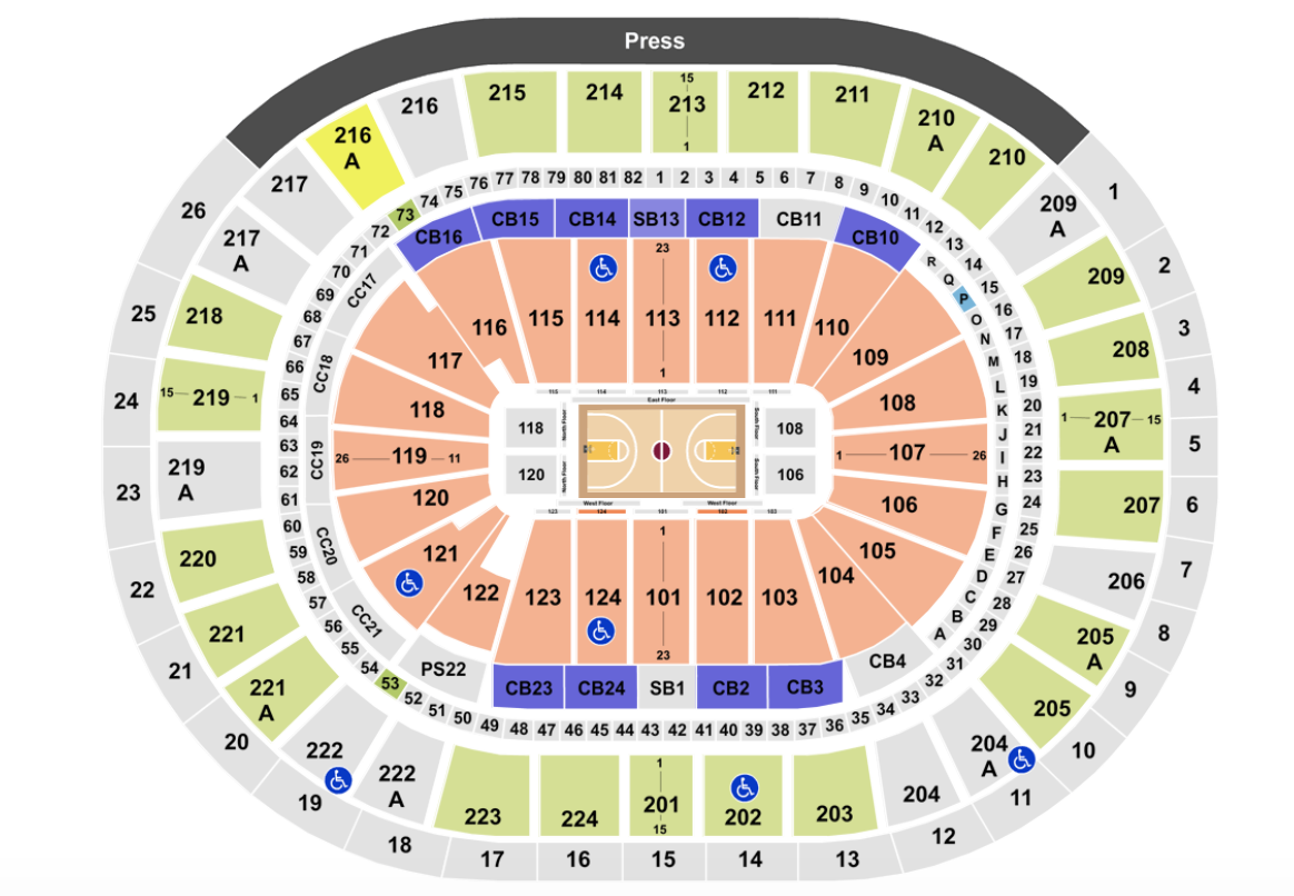 Wells Fargo Center Seating Chart Rows Seats And Club Seats