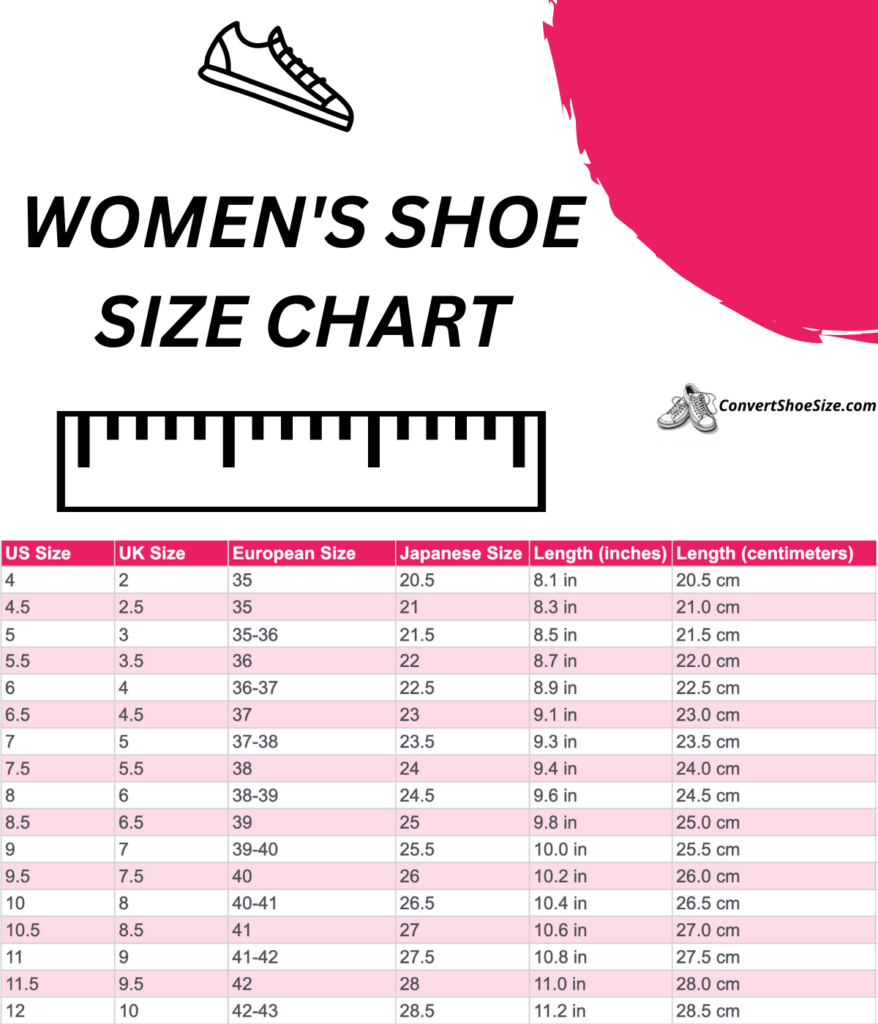 Women 39 s Shoe Size Chart Convert Shoe Size Women 39 s Shoe Size Chart Convert Shoe Size