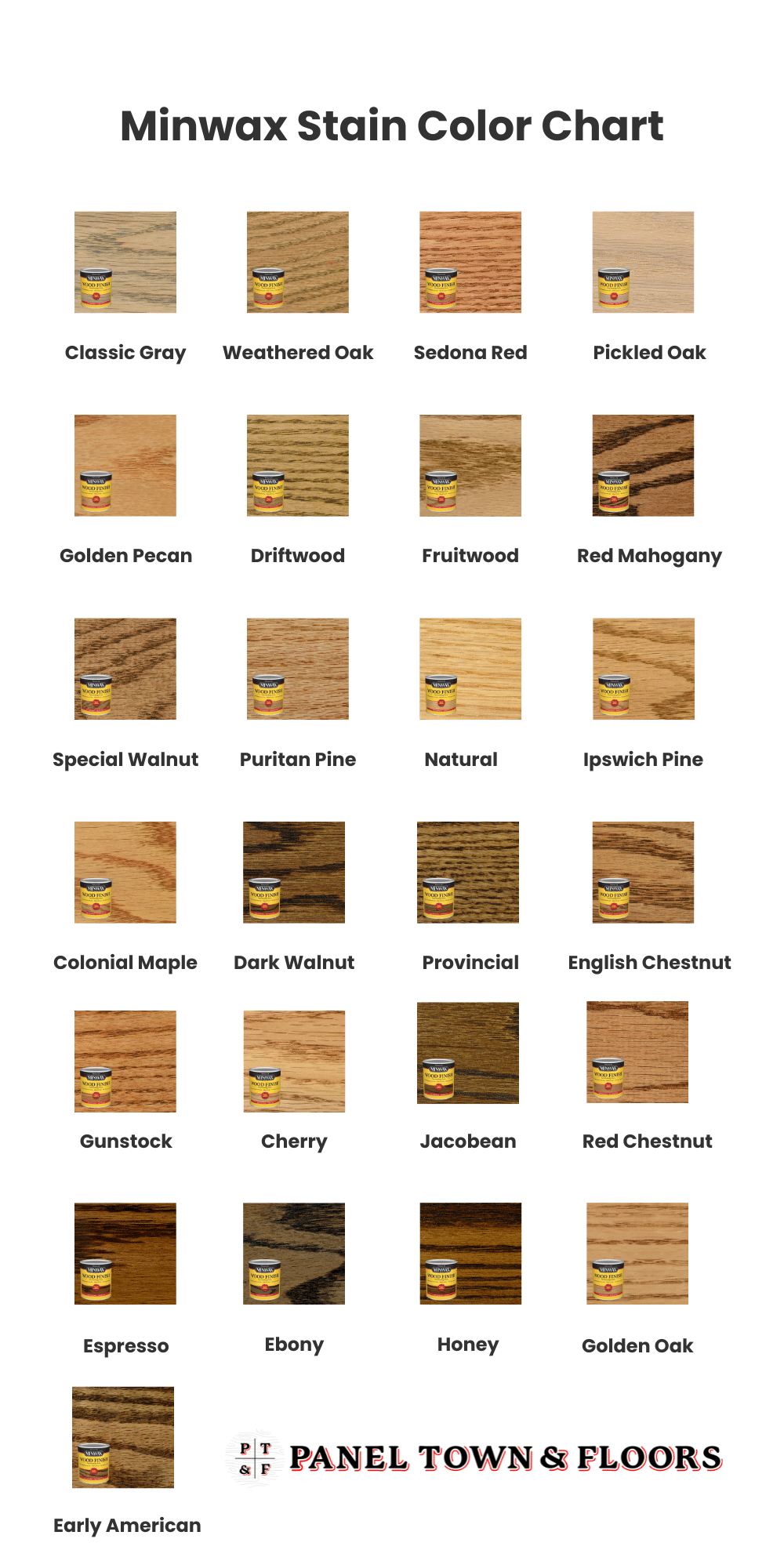 Wood Stain Color Chart Minwax Discover Vibrant Choices