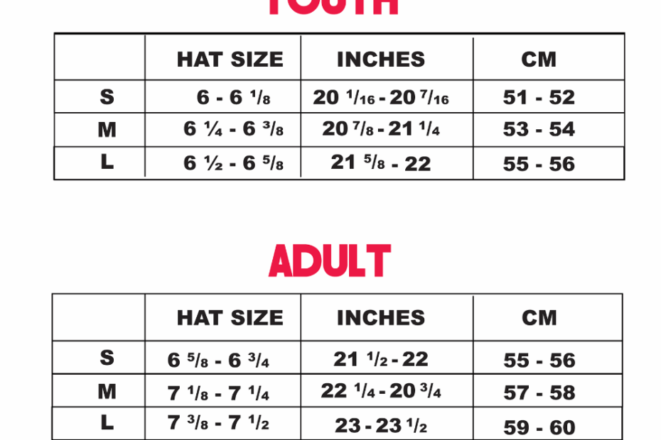 Youth Football Helmet Size Chart Educational Chart Resources