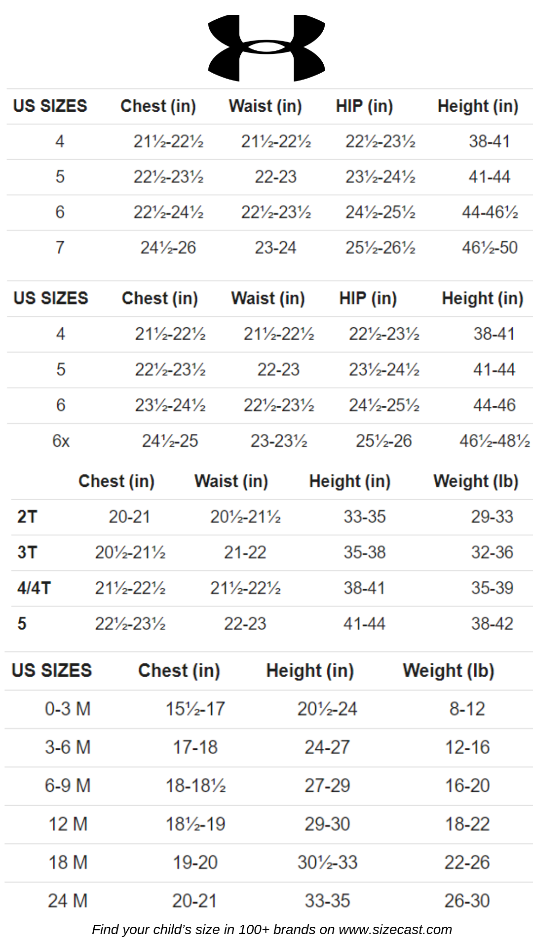 Youth Large Under Armour Size Chart Under Armour Size Chart